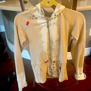 Bejeweled would you rather tan sweat jacket with hood